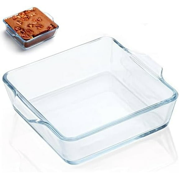 Small Casserole Dish, 5 Inch Glass Square Baking Dish Individual Portion Baking Pan for Oven Microwave Air Fryer Square Egg, Clear Prep Bowls with Handle$$Home Decor, Kitchen, & Other