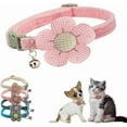 thumbnail image 1 of Small Cat Collar with Bell,1/2 Pack Small Dog Collar with Bells Flower Suede Girl Cute Fancy Puppy Collar with Bells for XXS XS Tiny Little Kitten Pet Female Dogs,Neck 8-12 Inch, 1 of 6