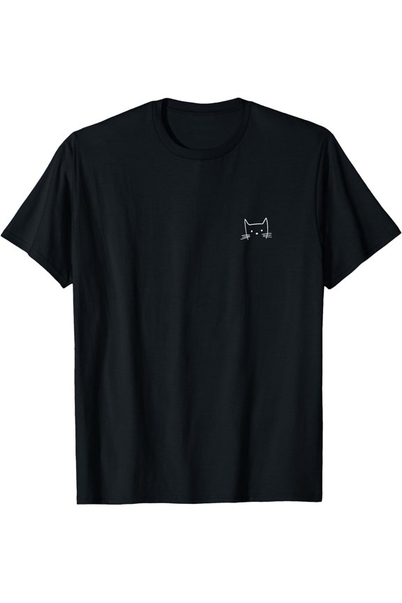 Small Cat Face Cat Lover Funny Cat Minimalist Subtle Cat T-Shirt, Unisex T-Shirt