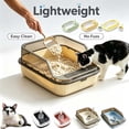 thumbnail image 1 of Small Cat Litter Box, 14"x12"x6" Open Top Cat Litter Box with High Side, Anti-Splashing Cats Litter Pan Semi-Enclosed, Easy to Clean, Includes Scoop _ #03 _ B _ Green, 1 of 6