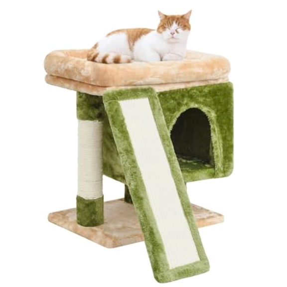 Small Cat Tree for Indoor Cats Cat Tower with Scratching Post Modern Activity House for Large Cats Condo with Board Kittens Cave