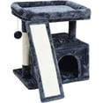 thumbnail image 1 of Small Cat Tree for Indoor Cats，Cat Tower with Scratching Post and Board，Cat House with Perch for Kitten,, 1 of 14