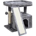 thumbnail image 1 of Small Cat Tree for Indoor Cats, Cat Tower with Scratching Post and Board, Cat House with Perch for Kitten, Stable Condo and Stand (Light Grey), 1 of 14