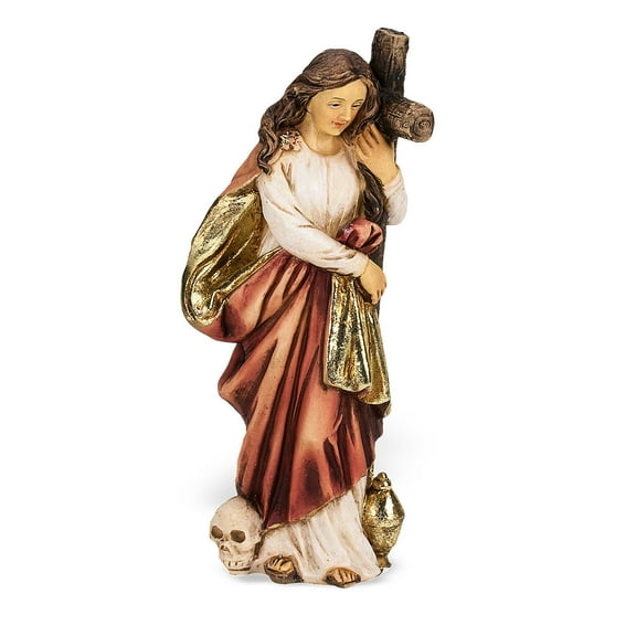 Small Catholic 4" Saint Mary Magdalene Hand Painted Solid Resin Patron Saint Statue