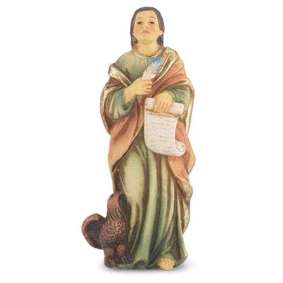 Small Catholic 4" St. John The Evangelist Hand Painted Solid Resin Statue
