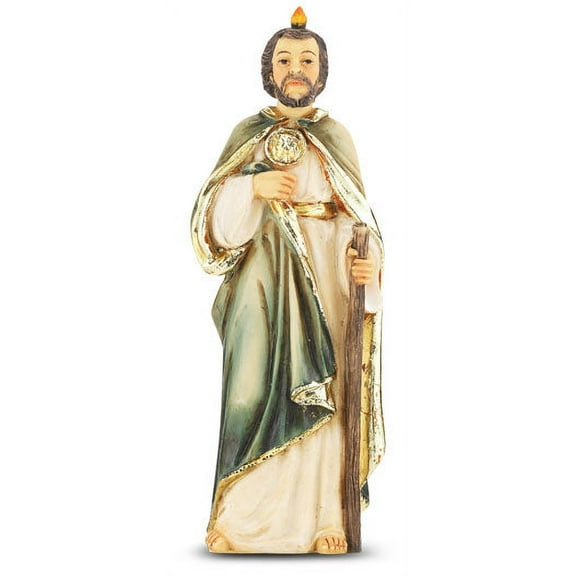 Small Catholic 4" St. Jude Hand Painted Solid Resin Statue
