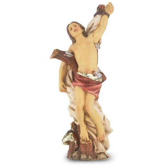 Small Catholic 4" St. Sebastian Hand Painted Solid Resin Statue
