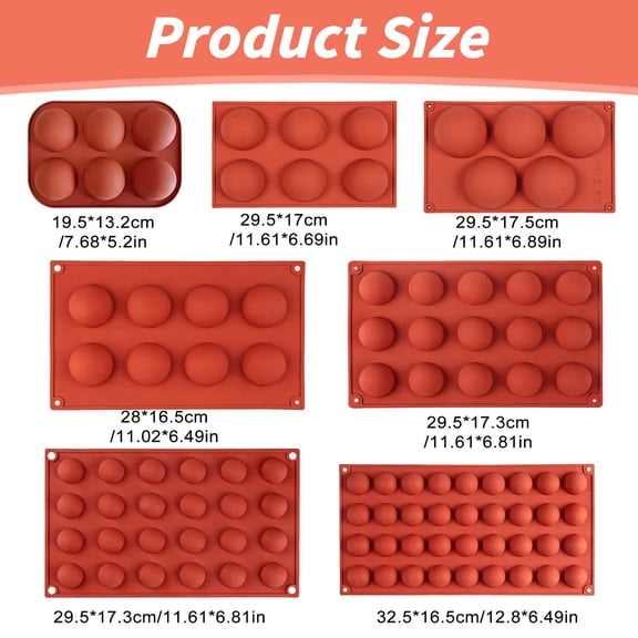 Small Cavity Semi Sphere Silicone Non Stick Baking Mold for Jelly Cake Making