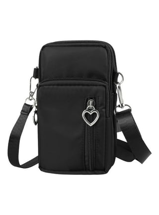 PALAY Women Small Cross-Body Phone Bag Stylish PU Leather Mobile Phone Pouch  Bag - Black