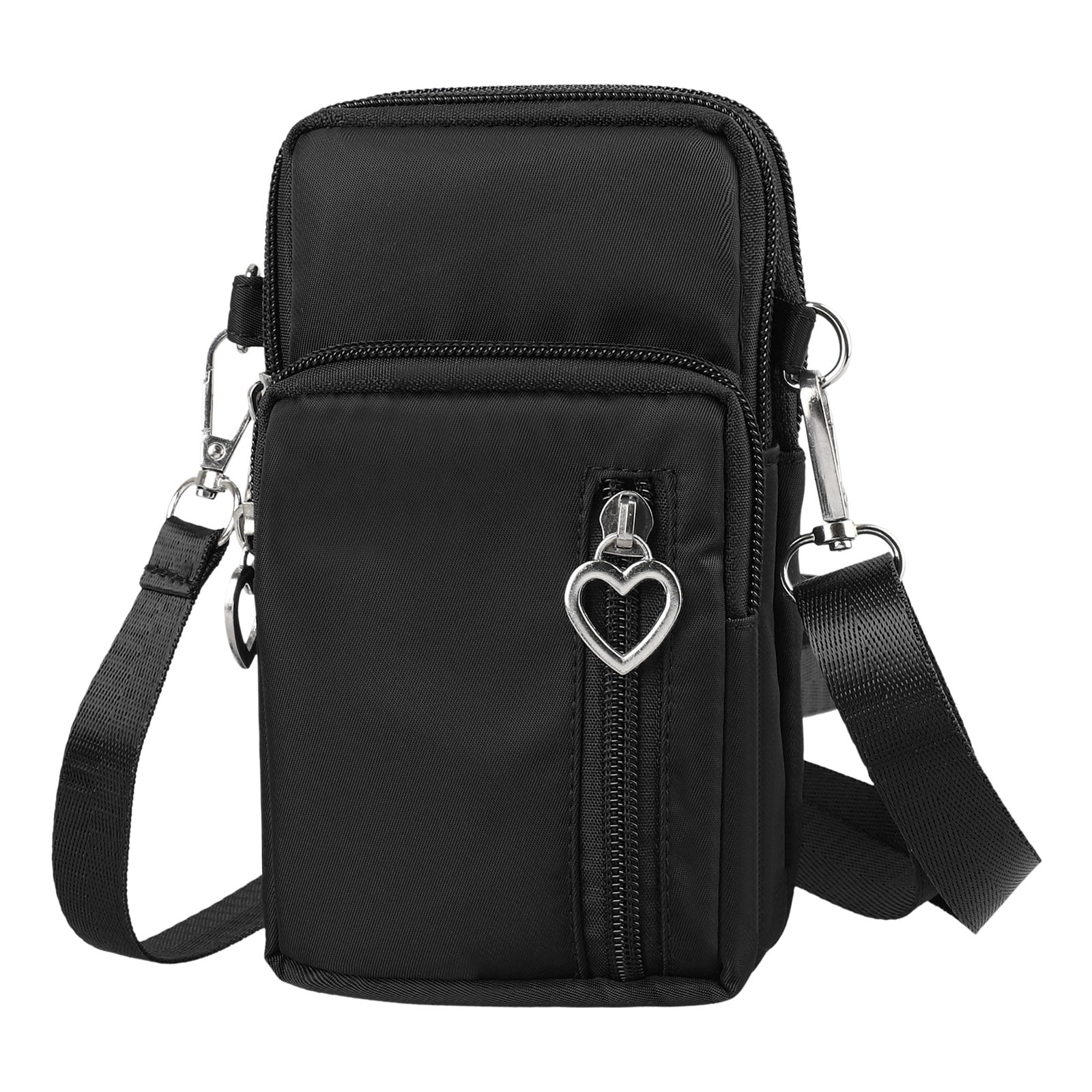 Small Crossbody Bags for Women, Black Waterproof Cell Phone Crossbody Wallet Purse Handbags Mens Gym Bags, Detachable Strap Multi Pocket Casual
