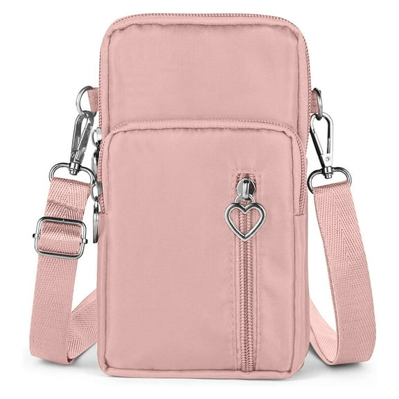 Small Cell Phone Pouch - Women's Crossbody Purse Bag, Nylon Lightweight Shoulder Wallet with Adjustable Strap