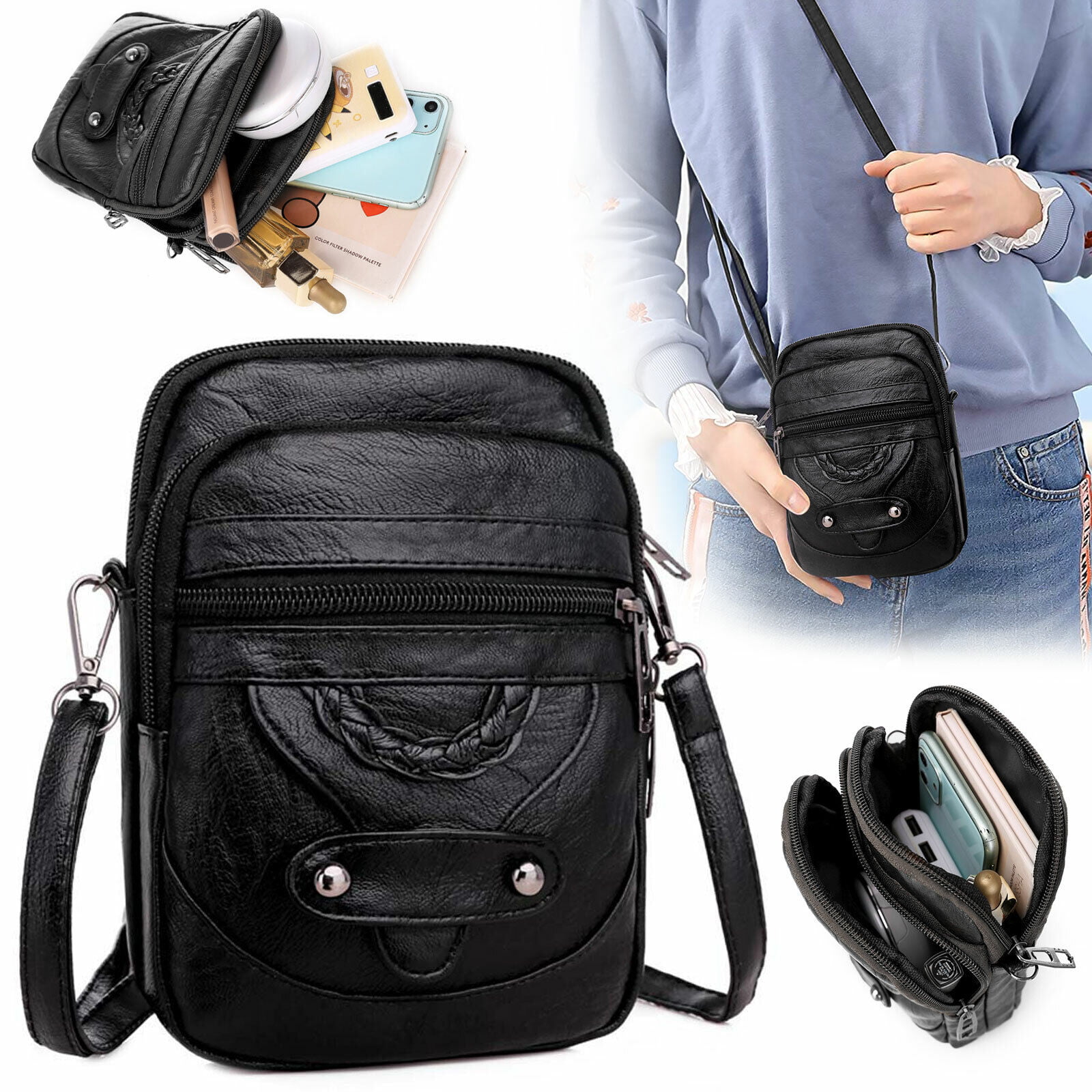 Small Cell Phone Bag Wallet Handbag Case Women Shoulder Purse Cross-body  Pouch