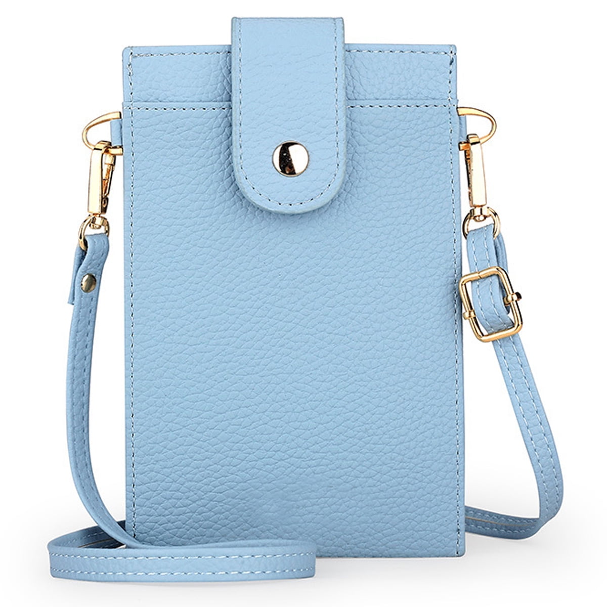 Small Cell Phone Wallet Purse Crossbody for Women Leather Slim Wallet Cellphone Crossbody Purse with Credit Card Slots Blue