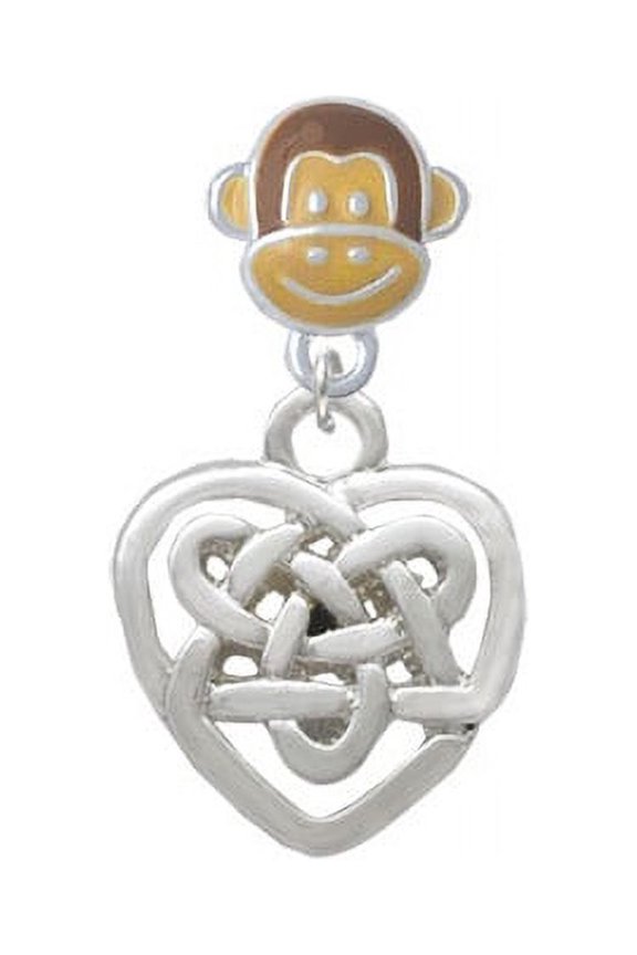 Small Celtic Heart Knot - Monkey Face Charm Bead