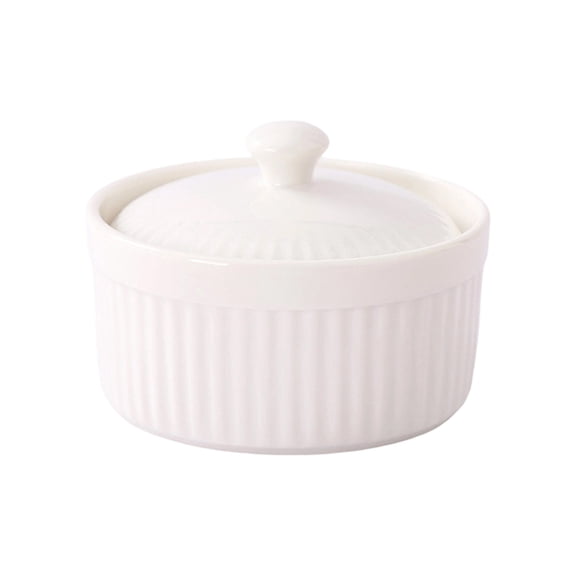 Small Ceramic Casserole With Lid Porcelain Ramekin Perfect For Individual Servings Of Soup Puddings Or Baby