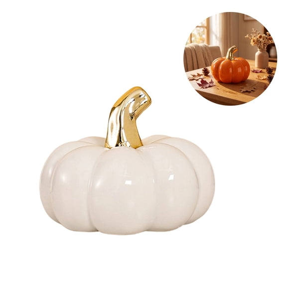Small Ceramic Pumpkin for Fall Home Decorations Smooth Surface Attractive Sturdy Halloween Thanksgiving Pumpkin Decor Fall Farmhouse Table Centerpiece