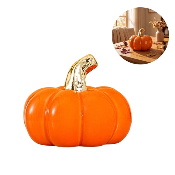 Small Ceramic Pumpkin for Fall Home Decorations Smooth Surface Attractive Sturdy Halloween Thanksgiving Pumpkin Decor Fall Farmhouse Table Centerpiece