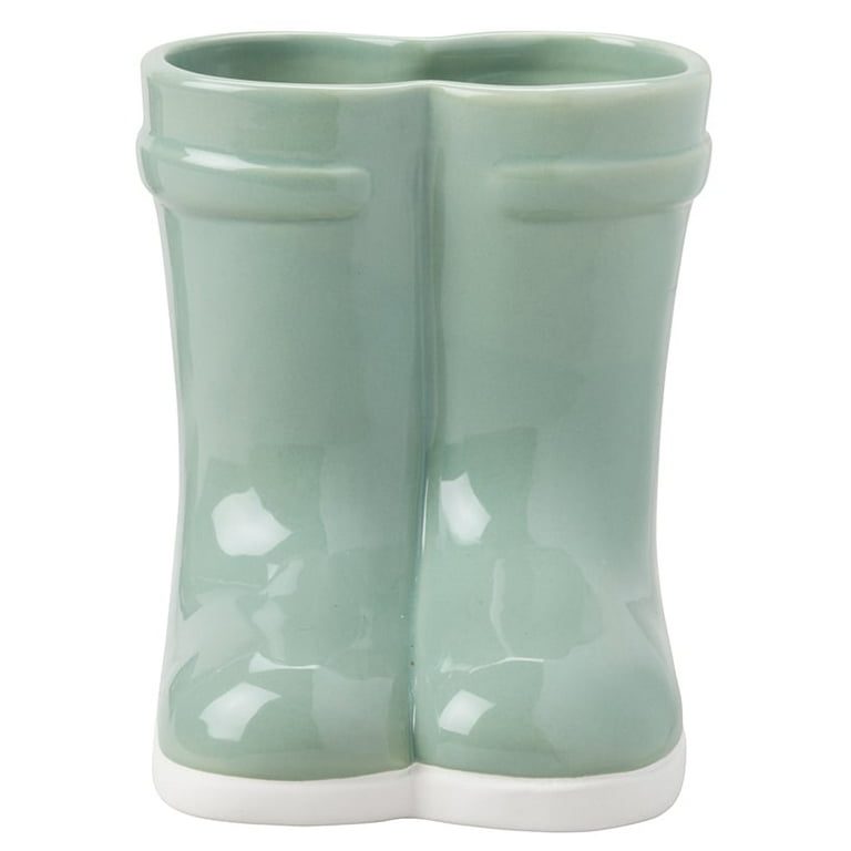 Small Ceramic Rain Boot Vase Green Walmart