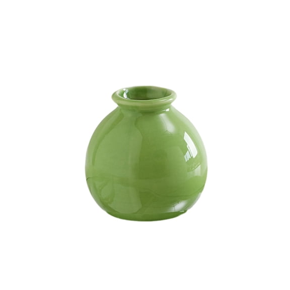 Small Ceramic Vase for Home Decor, Modern Inverted Pumpkin Shape, Handmade for Dried Flowers and Decorative Branches