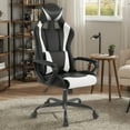thumbnail image 1 of Gaming Chair, Office Chair High Back Computer Chair Leather Desk Chair Racing Executive Ergonomic Adjustable Swivel Task Chair with Headrest and Lumbar Support, White, 1 of 7