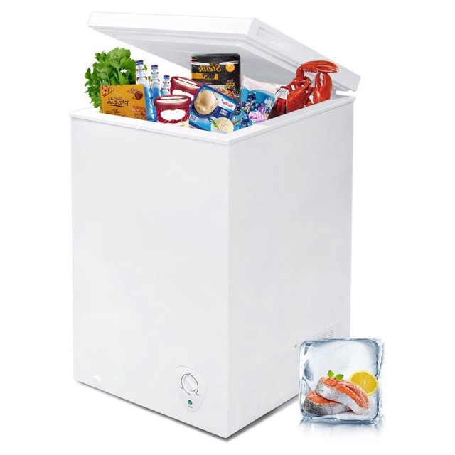 Small Chest Freezer 3.5 Cu.Ft, Mini Deep Freezer with Removable Wire