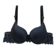 thumbnail image 1 of Small Chest Push Up Bra Underwire Lace Beautiful Back Daily Comfort Supportive Bra #Black,L, 1 of 3