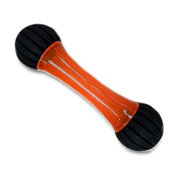 Small Chewing Squeeze Bone Dog Toy with Dental Twist Caps Mini (Orange)
