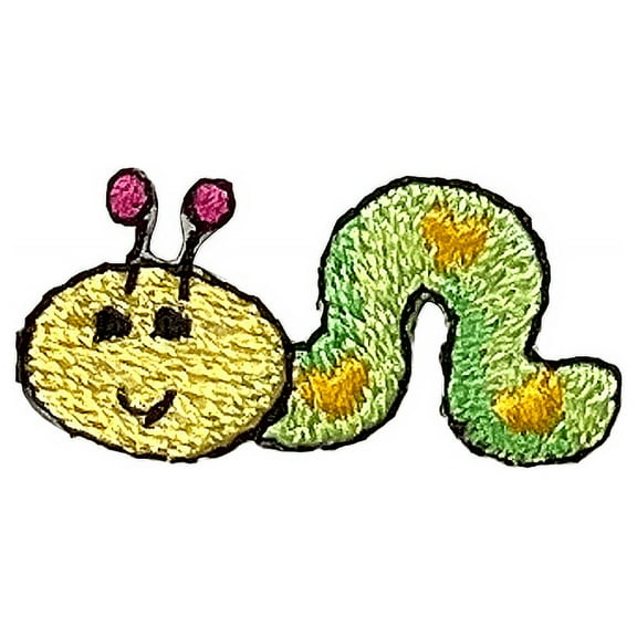 Small Childrens - Green Inchworm - Caterpillar - Iron on Applique/ Embroidered Patch