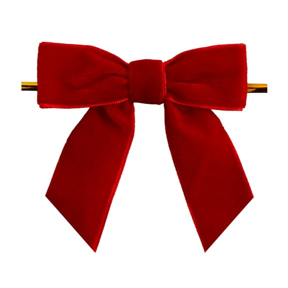 Small Christmas Bows For Christmas Tree 3In Small Velvet Ribbon Twist Tie Bow For Xmas Wreaths Garland Crafts Holiday Wedding Party Gift Wrapping(Red-8X8Cm)