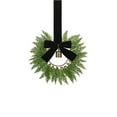 thumbnail image 1 of Small Christmas Cabinet Wreath 9.8" Mini Greenery Wreath with Ribbon Bell for Window Door Chair Backs Holiday Farmhouse Decoration, 1 of 8