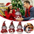 thumbnail image 1 of Small Christmas Snowman Doll Decoration, Plush stuffed Toy Ornament for Xmas Tree, Festive Home Mantel Shelf Decor for Holiday Season, 1 of 9