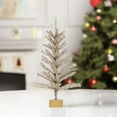 thumbnail image 1 of Small Christmas Tree, 2FT Artificial Tabletop Mini Christmas Tree for Office, Desk, Indoor, Outdoor, Holiday Xmas Party Decoration, Not Pre-lit Lights, Easy Assembly, Beige, 1 of 6