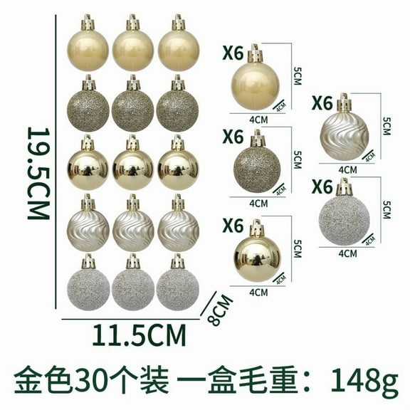 Small Christmas Tree 30 Pcs 1.5 Inch Christmas Ball Ornaments for Christmas Trees Christmas Tree Ornaments