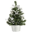 thumbnail image 1 of Small Christmas Tree, Artificial Tabletop Xmas Tree with Base,Xmas Ball Ornaments and Bowknots,Christmas Pine Tree,Christmas Decorations for Home/Office Indoor Outdoor Decor(Silver), 1 of 3