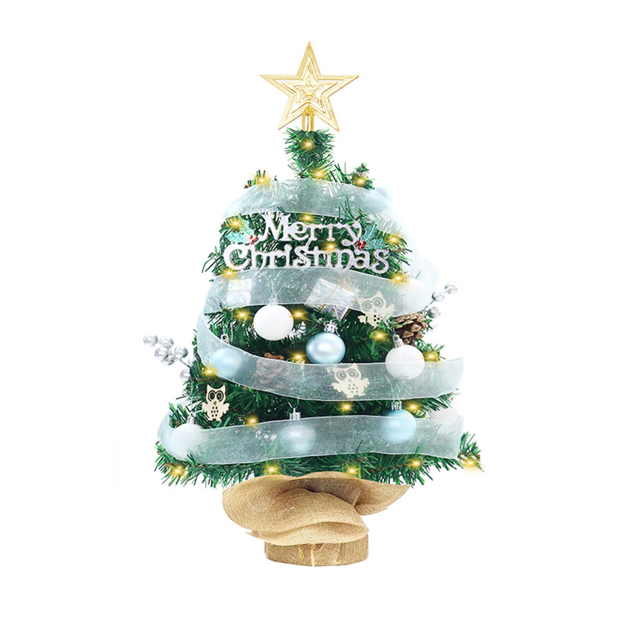 Small Christmas Tree Classic Tabletop Christmas Tree with LED Lights