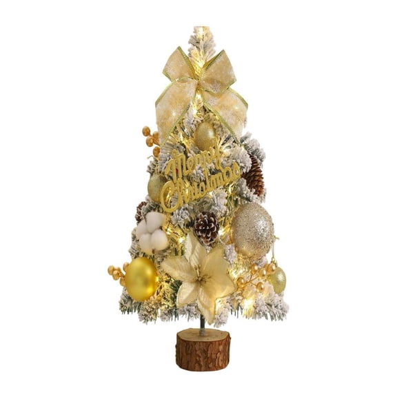 Small Christmas Tree with Lights - 18 Inch Mini Artificial Christmas Tree, Festive Christmas Decorations & Christmas Gifts for Home, Office Desk Xmas Decor,B