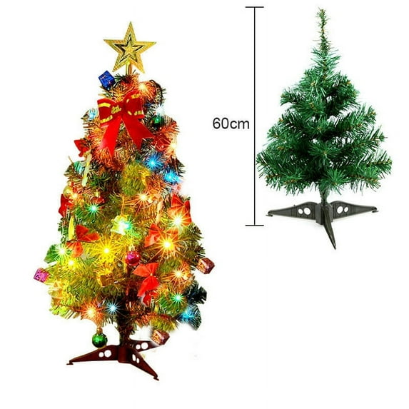 Small Christmas Tree with Lights, Mini Desktop Decoration Tree for Home Office Shopping Bar