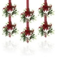 thumbnail image 1 of Small Christmas Wreath, 6 Pcs 6" Mini Christmas Wreaths for Cabinets, Small Cabinet Wreaths for Kitchen Cabinet Window Door Farmhouse Christmas Party Decorations Candle Rings Fireplaces (K), 1 of 13
