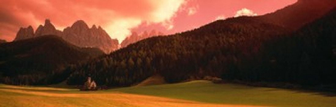 Small Church Dolomite Region Italy Canvas Art - Panoramic Images (18 x 6)