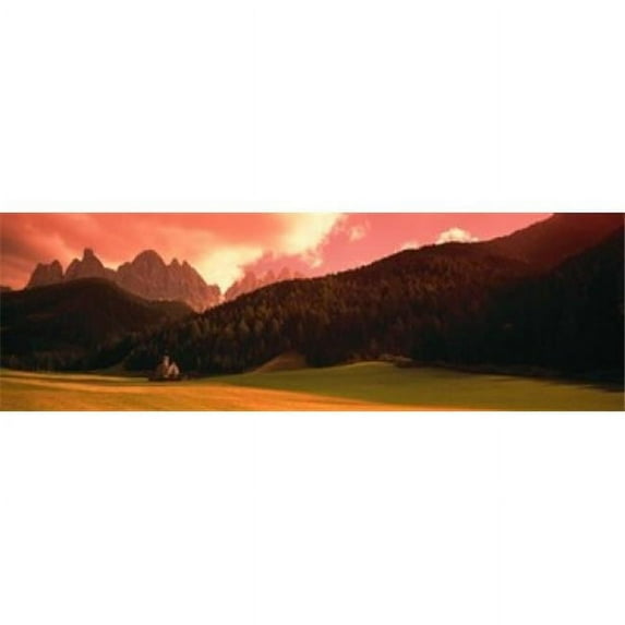 Small Church Dolomite Region Italy Poster Print by - 36 x 12