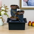 thumbnail image 1 of Small Circulating Water Fountain for Home Decor - Resin Tabletop Ornament with Soothing Flow, Relaxing Desktop Water Feature for Living Room, Office, and Zen Garden, Quiet Decoration Gift, 1 of 9