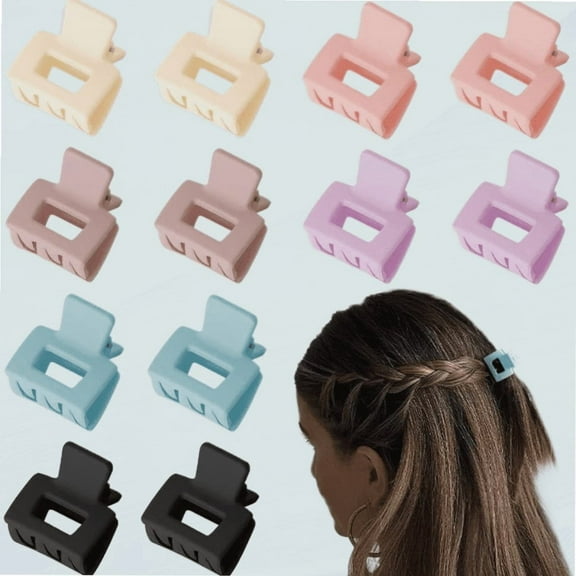 Small Claw Clips for Women Girls, 1 Inch Claw Clips for Thin Hair Mini Claw Clips Tiny Matte Square Cute Hair Clips Strong Hold Short Hair Clips Hair Accessories for Girls Women