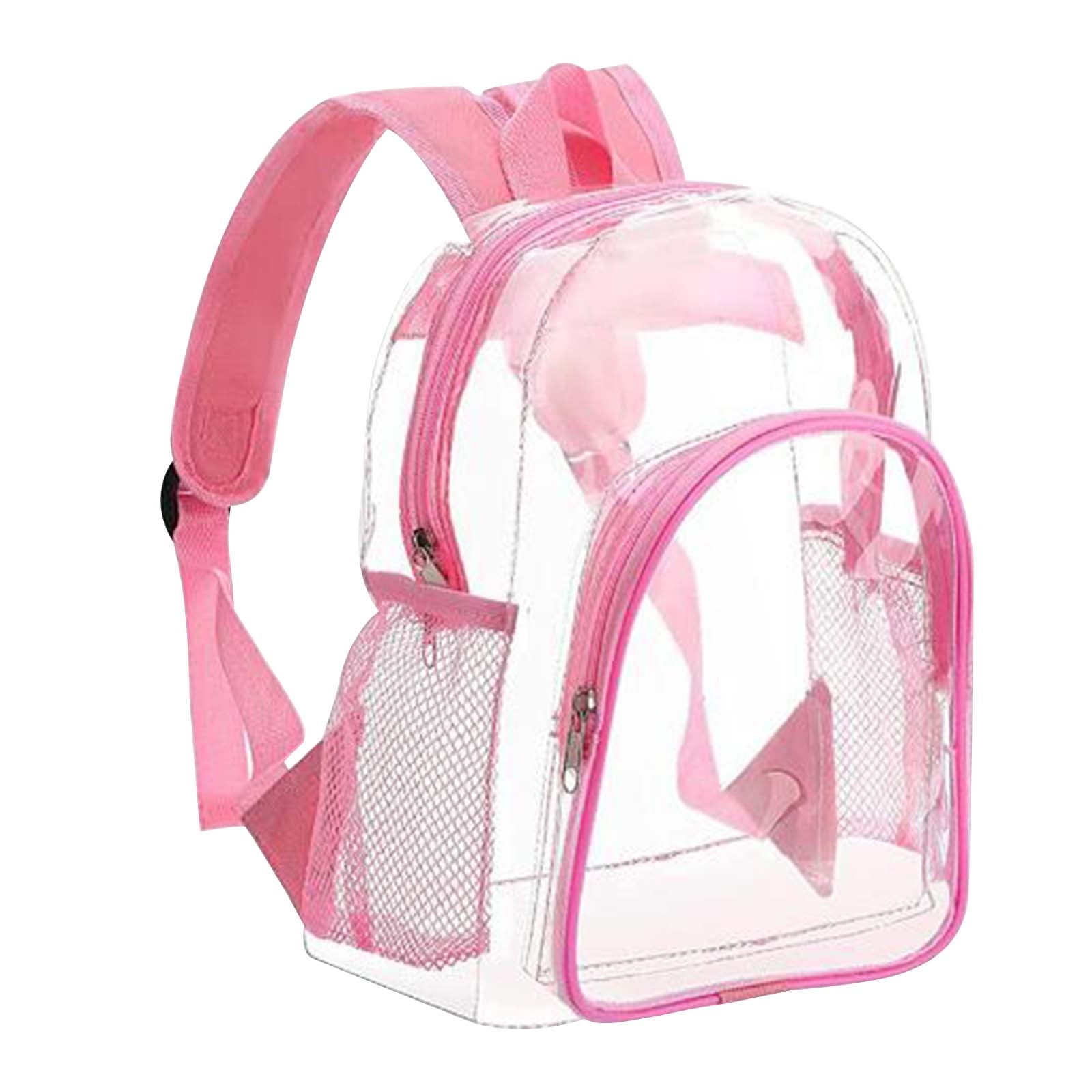 Small Clear Backpack Stadium Approved Clear Mini Backpack Heavy Duty Transparent Backpack for Concert Security Travel Stadium