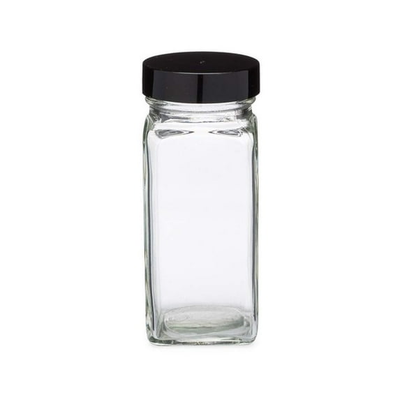 Small Clear Glass Spice Jars w/ Dual Sifter Cap (Food Grade - BPA Free) - 4 Fluid Ounce Capacity BUY 6 GET 6 FREE (12 -PACK)