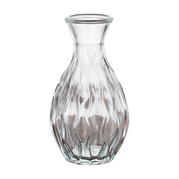 Small Clear Glass Vase, Mini Decorative Clear Glass Vase, Simple Floral Arrangement Holder, Elegant Ornament for Home Office Table Centerpiece