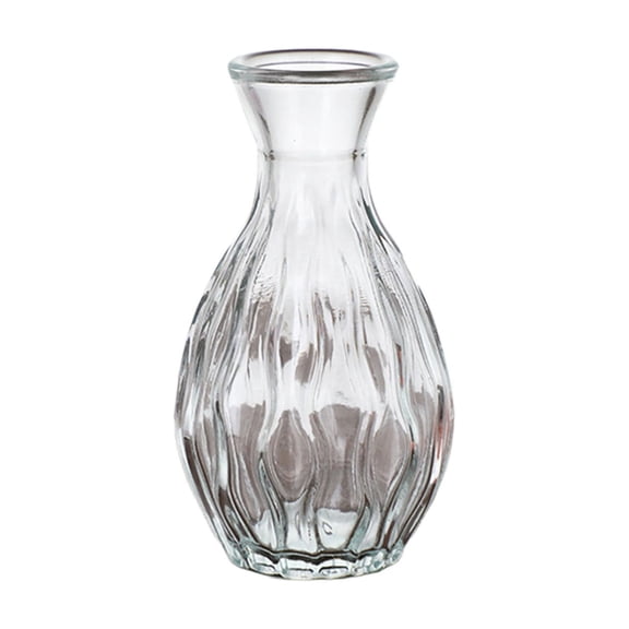Small Clear Glass Vase, Mini Decorative Clear Glass Vase, Simple Floral Arrangement Holder, Elegant Ornament for Home Office Table Centerpiece