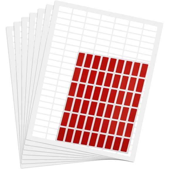 Small Clear Labels Sticker Sheets + Bonus Rectangular Red Stickers - Clear Package Seals Laser Printing Stickers with Template Included 1594 Pack - 5 Cases