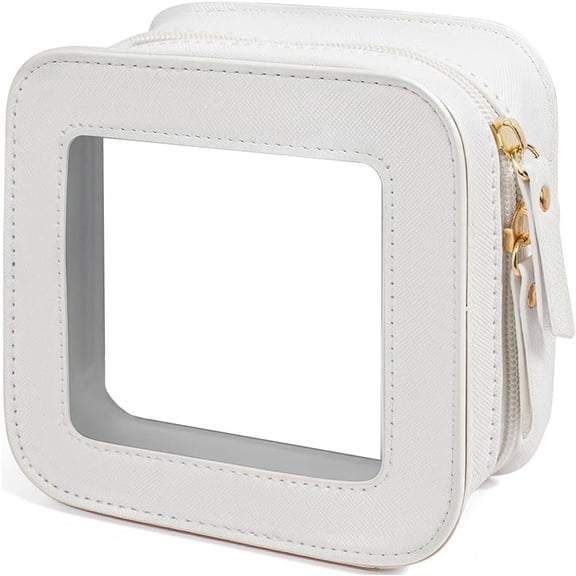 Small Clear Makeup Bag for Women, Mini Bag Portable Makeup Pouch Organizer with Zipper Travel Case Cute Travel Toiletry Bag Organizer for Essentials