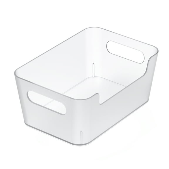 Small Clear Open Storage Bins by Simply Tidy  8" x 5" Plastic Organizer Bins with Integrated Handles for Craft - Office & Home Use - 24 Pack