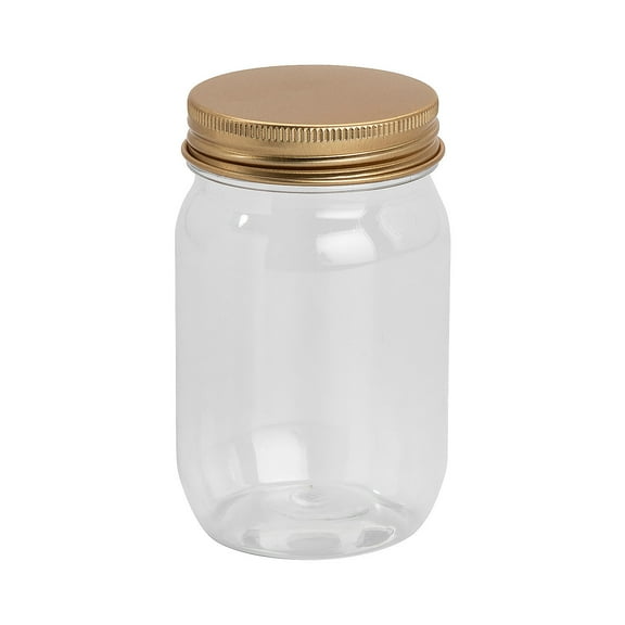 Small Clear Plastic Jars with Gold Lid - 12 Pieces